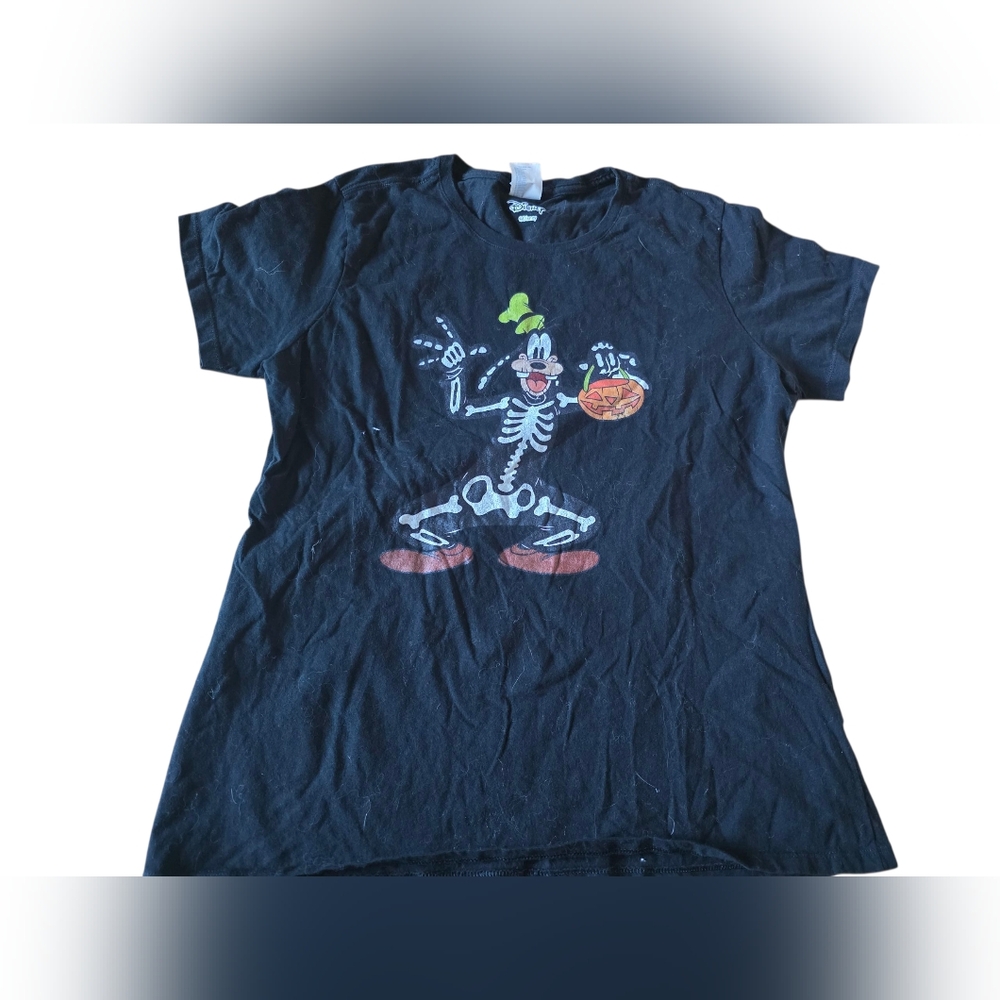 Disney Halloween Goofy Black T Shirt Size L